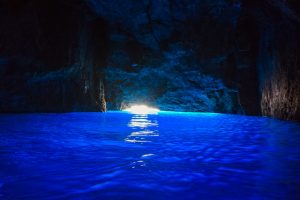 inside the blue cave in kastellorizo island
