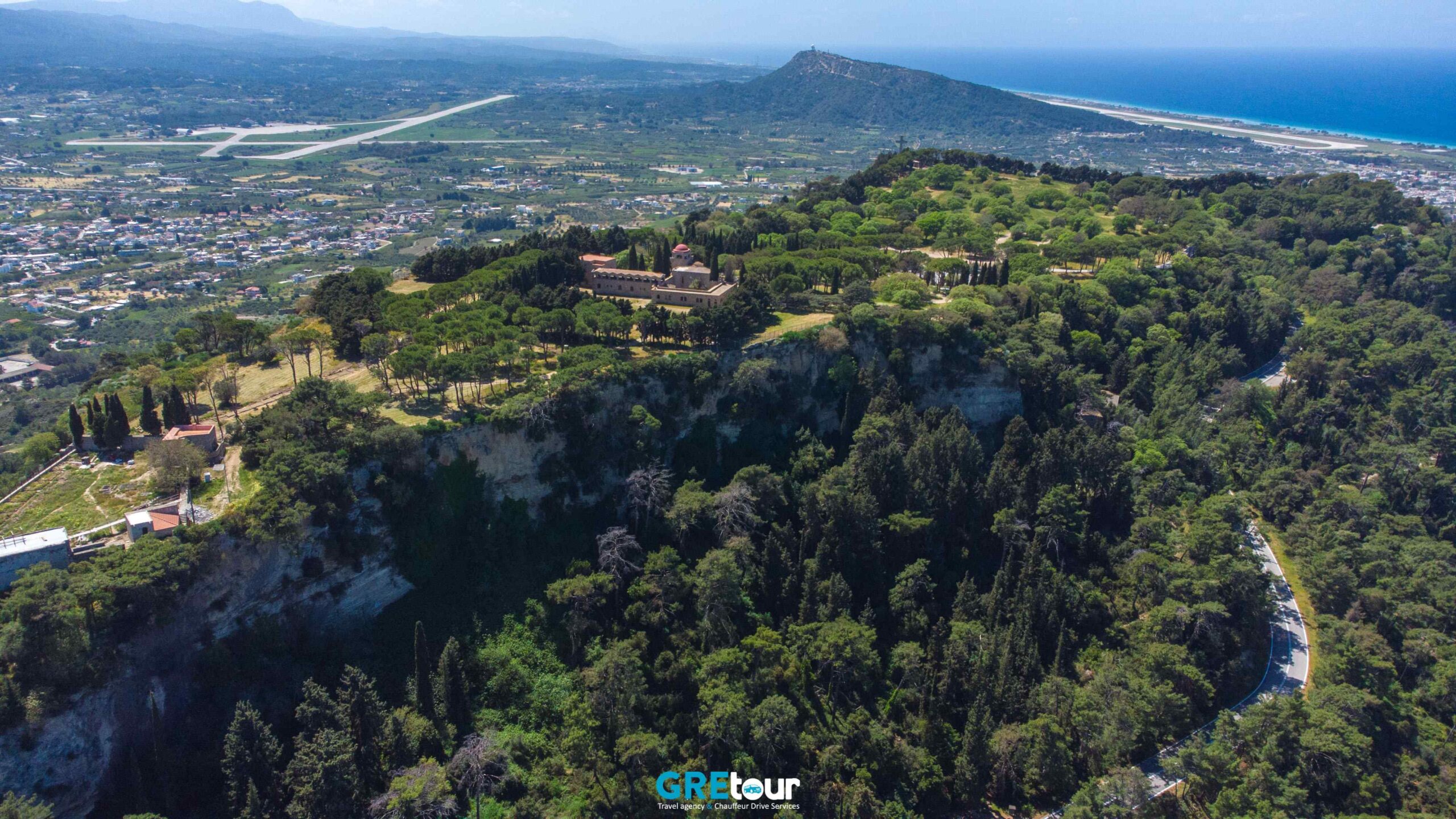 panoramic view of filerimos hill, one of the best places to visit in Rhodes island
