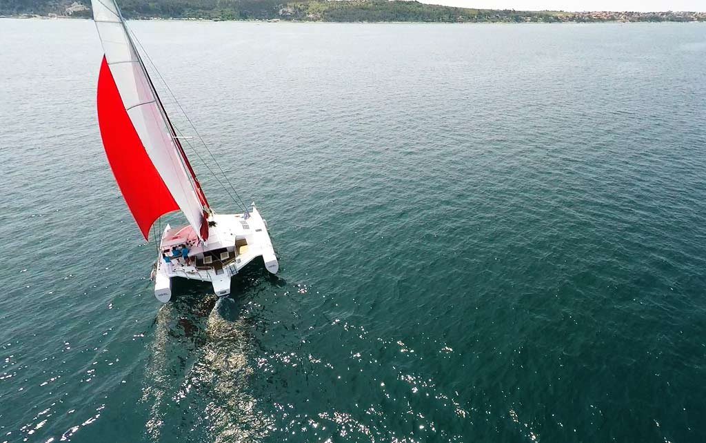 Charter trimaran sailing